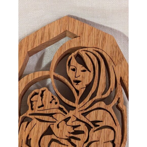 Mary & Jesus Wooden Laser Cut Mother Baby Madonna Cutout Decor Christmas 7.5" - Picture 10 of 11